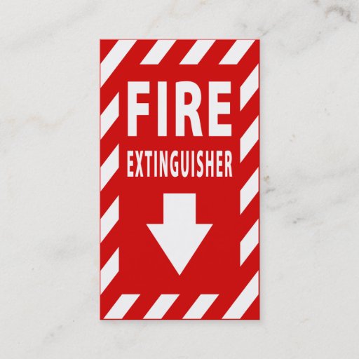 Customizable fire extinguisher sign business card template