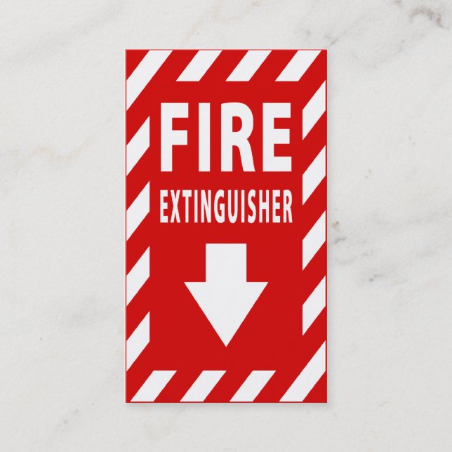 fire extinguisher sign business card (Front)
