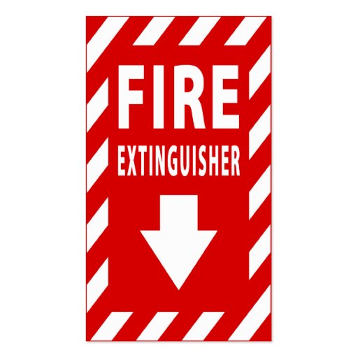 fire extinguisher sign business card template | Zazzle