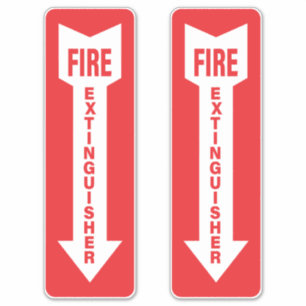 Fire Extinguisher Sign Pack Of 2 Sticker