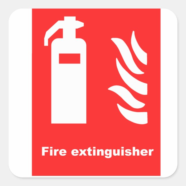 Fire Extinguisher Symbol Square Sticker (Front)