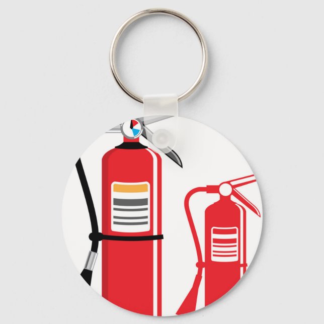 Fire extinguisher Vector Keychain (Front)
