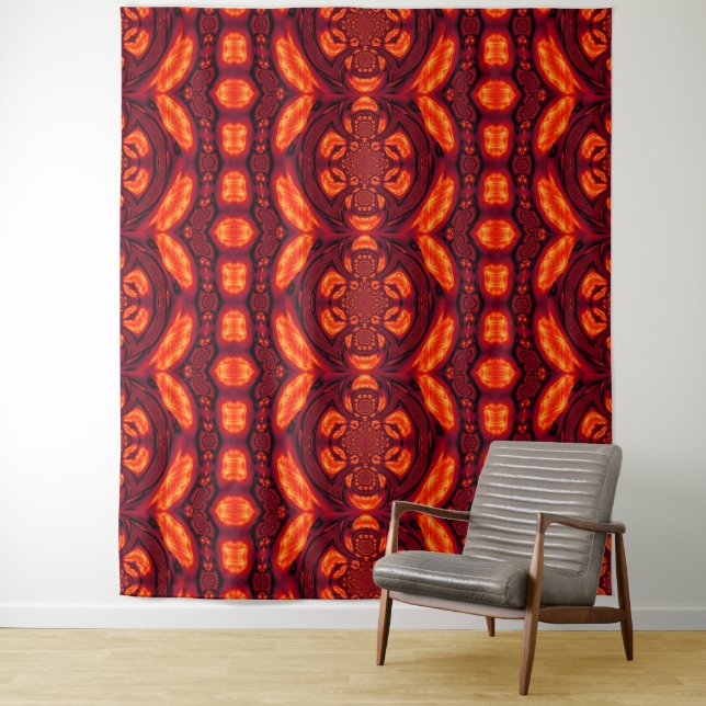 Fire Feather Dream Catcher Red 5 Tapestry (In Situ)