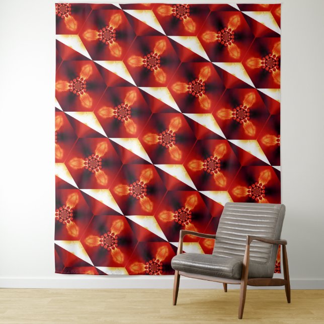 Fire Feather Dream Catcher Red 9 Tapestry (In Situ)