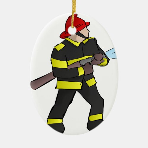 Fire Fight Ceramic Ornament