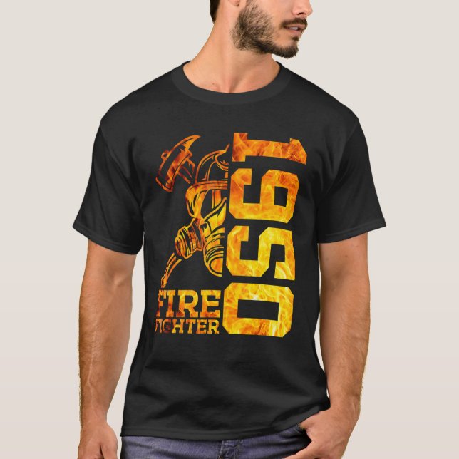 Fire Fighter 1950 72 Years Fire Brigade 72th Birth T-Shirt (Front)