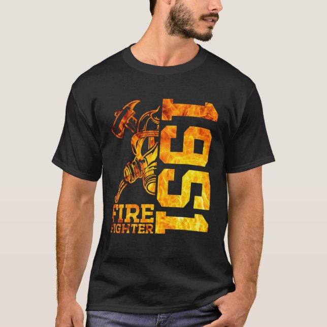 Fire Fighter 1951 71 Years Fire Brigade 71st Birth T-Shirt (Front)