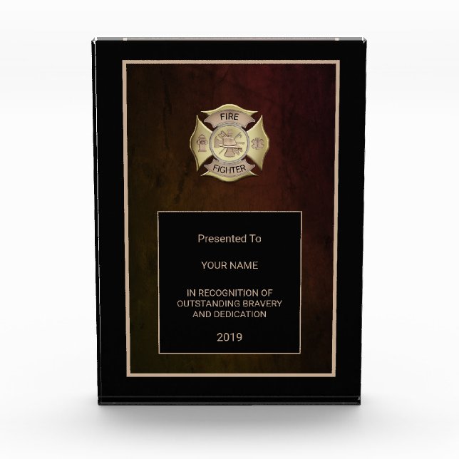 Fire Fighter Acrylic Award (Front)