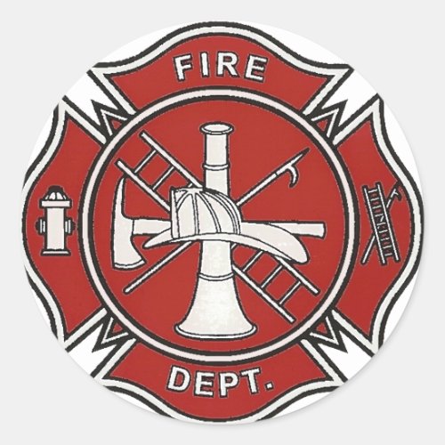 Fire Fighter Badge Classic Round Sticker