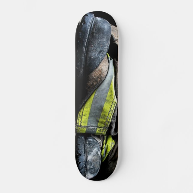 Fire Fighter Boots Skateboard Deck (Front)