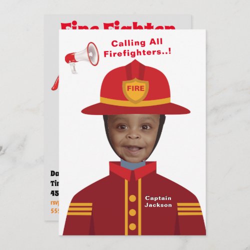 Fire Fighter Boys Photo Template Birthday