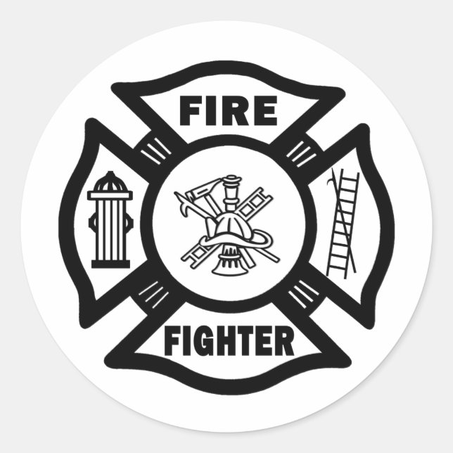 Fire Fighter Classic Round Sticker (Front)
