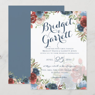 Fire Fighter Designer Text and Monogram Invitation