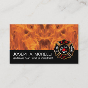 Fire Fighter Fireman Fire Symbol   Flames Business Card