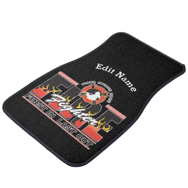 Fire Fighter First In, Last Out Car Floor Mat (Angled)