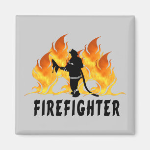 Fire Fighter Flames Magnet