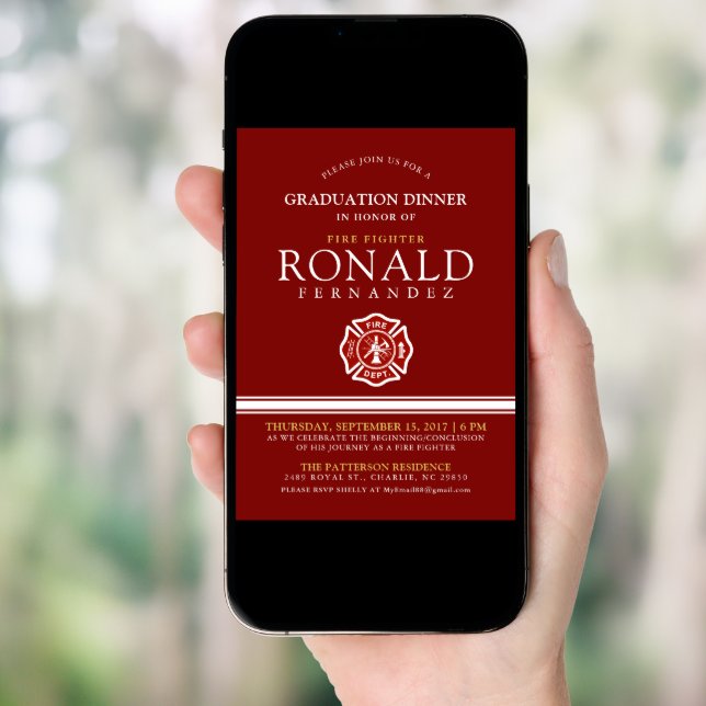 Fire Fighter Graduation Dinner | Event Invitation (Front Digital)