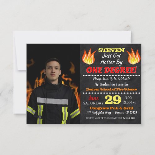 Fire Fighter Graduation Invitation 