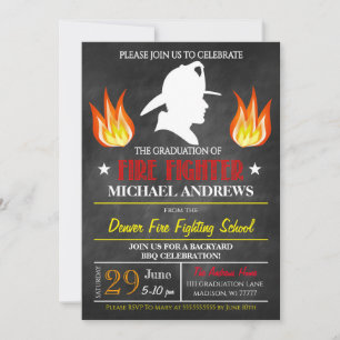 Fire Fighter Graduation Invitation