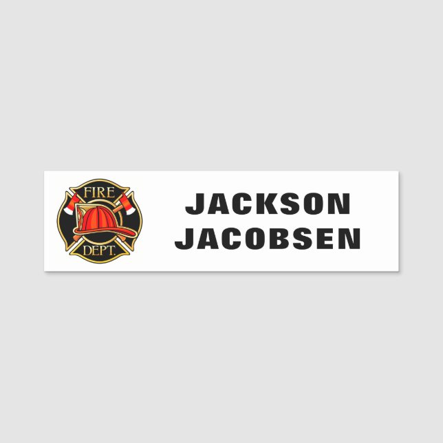 Fire Fighter Helmet Name Tag (Front)