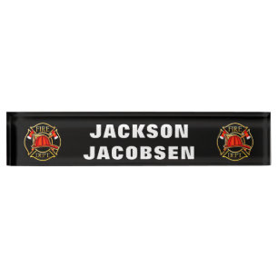Fire Fighter Helmet Name Tag Desk Name Plate