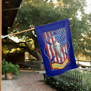 FIRE FIGHTER HOUSE FLAG