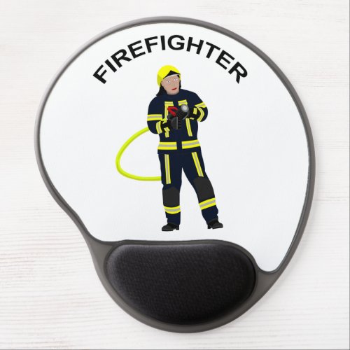 Fire fighter in blue suit Gel Mousep Gel Mouse Pad