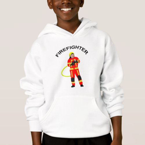 Fire fighter in red hoodie