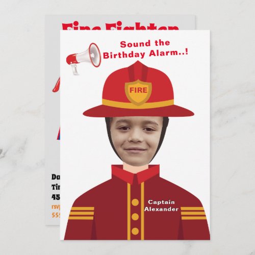 Fire Fighter Kids Photo Template Birthday