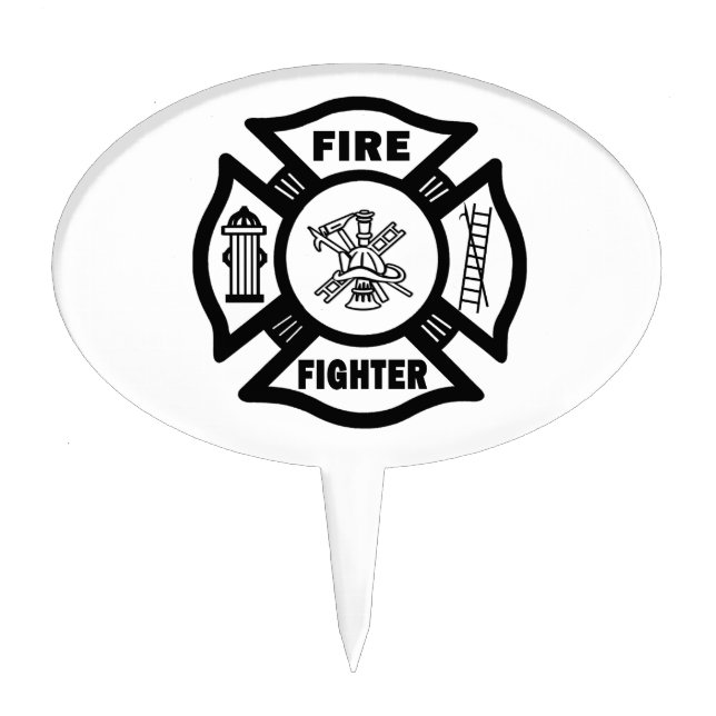 Fire Fighter Maltese Cake Topper (Front)
