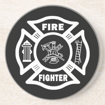 Fire Fighter Maltese Coaster by bonfirefirefighters at Zazzle