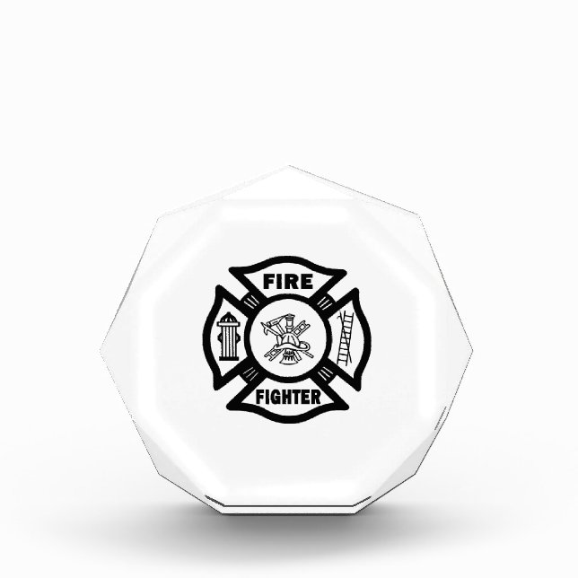 Fire Fighter Maltese Cross Acrylic Award (Front)
