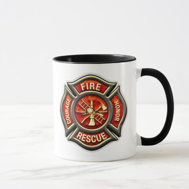 Fire Fighter Maltese Cross EMT Rescue Mug Cup (Right)