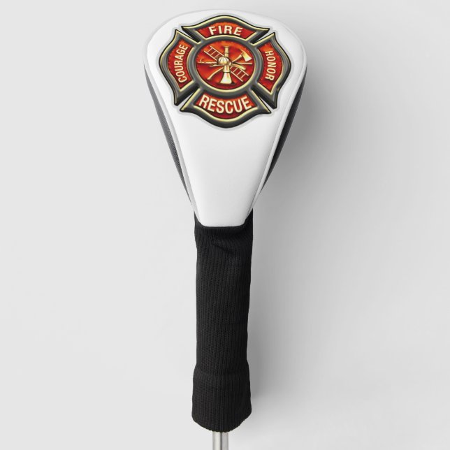 Fire Fighter Maltese Cross Golf Club Driver Cover (Front)