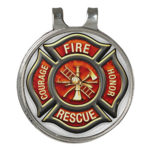 Fire Fighter Maltese Cross Golf Hat Clip Ball Mark