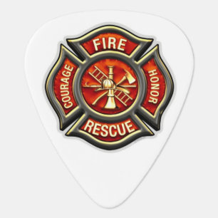 Fire Fighter Maltese Cross Guitar Pic Pick