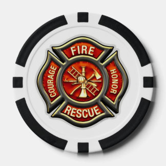 Fire Fighter Maltese Cross Poker Chips