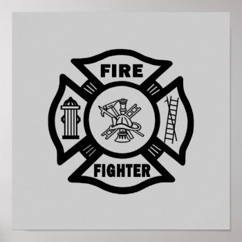 Fire Fighter Maltese Poster by bonfirefirefighters at Zazzle