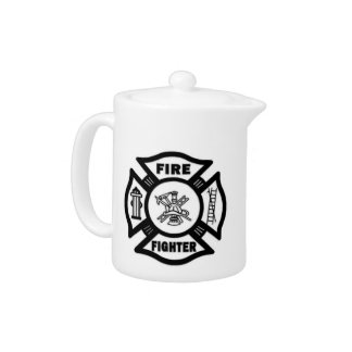 Fire Fighter Maltese Teapot