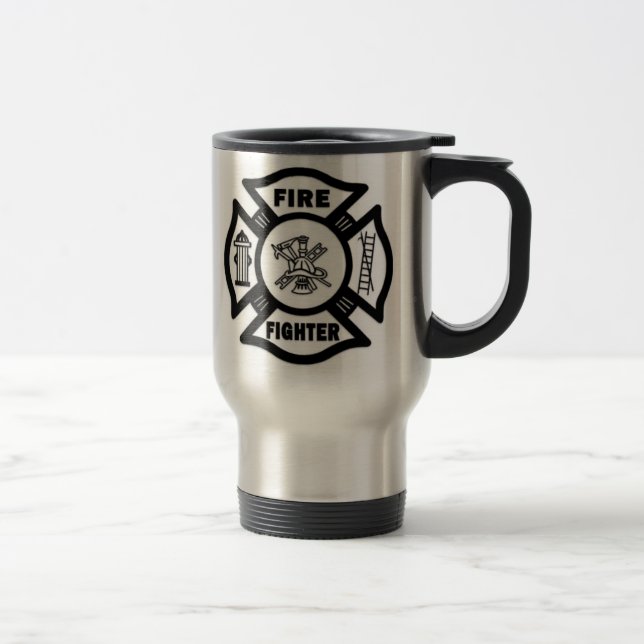 Fire Fighter Maltese Travel Mug (Right)
