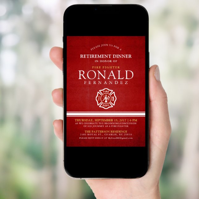 Fire Fighter Retirement Dinner | Event Invitation (Front Digital)