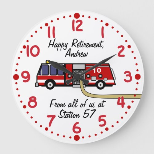 Fire Fighter Retirement Gift Custom Name Clock