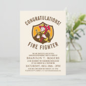 Fire Fighter Retro Style Graduation Announcement (Standing Front)