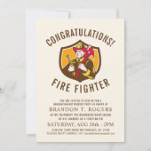 Fire Fighter Retro Style Graduation Announcement (Front)