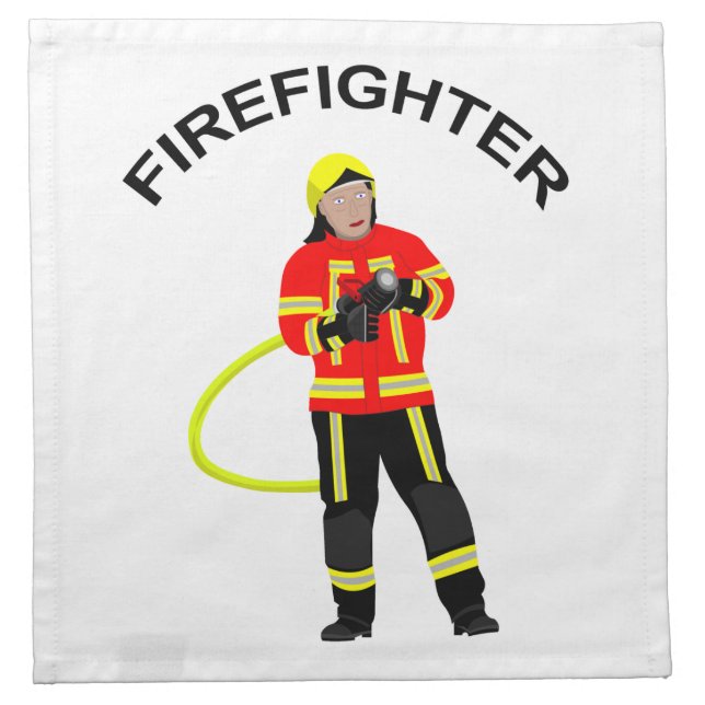 Fire fighter Serviette Cloth Napkin (Front)