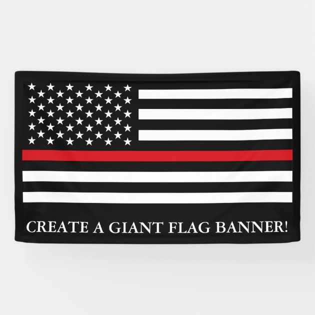 Fire Fighter Themed American Flag Banner