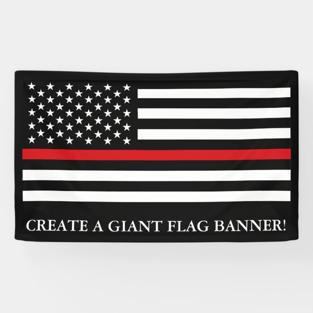 Fire fighter Themed American flag Banner (Horizontal)
