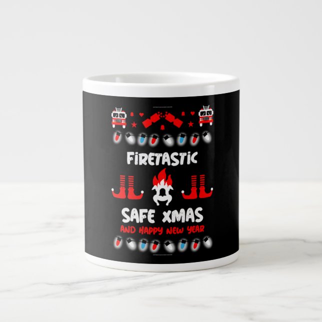 Fire-fighter ugly xmas   giant coffee mug (Front)