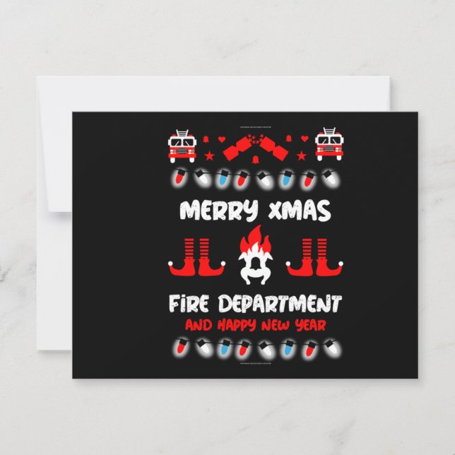 Fire-fighter ugly xmas     holiday card (Front)