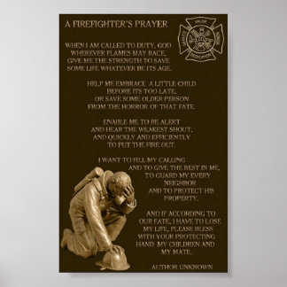 Fire Fighters Prayer Poster